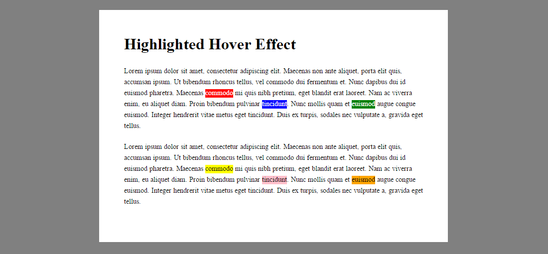 Highlighter-style Link on Hover