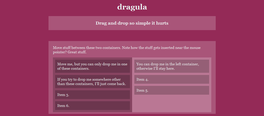 Dragula - drag and drop